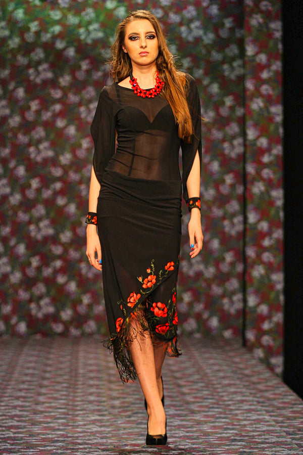 Rochie tull pictat manual V187